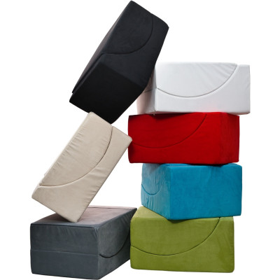 3-in-1 Relax-Liege: Relaxsessel Sitzwürfel Beistelltisch